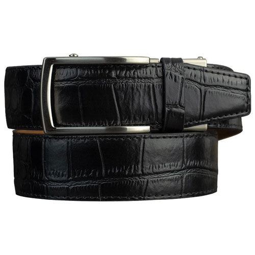 <NEXBELT> Alligator Embossed Black Dress Belt 2.0 [PCA1453] (Black)