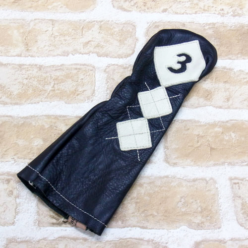 【OUTLET】<iliac Golf> Argyle 3wood 3W用 (Black/Antique White)