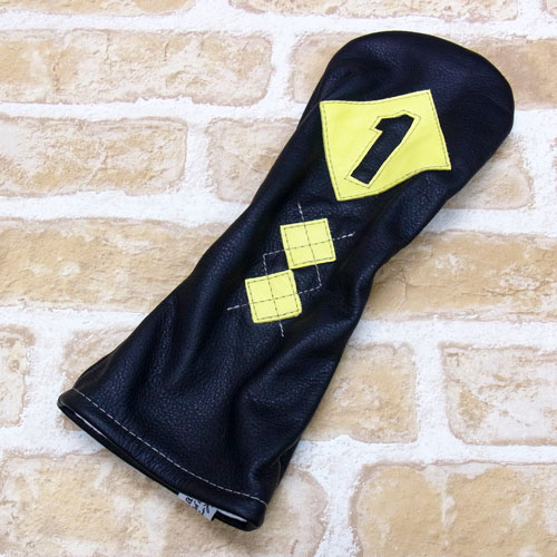 <iliac Golf> Argyle Driver ドライバー用 (Black/Yellow)