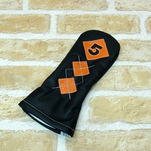 <iliac Golf> Argyle 5wood 5W用 (Black/Orange)