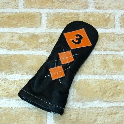 <iliac Golf> Argyle 3wood 3W用 (Black/Orange)