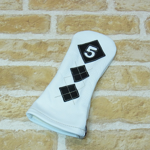 <iliac Golf> Argyle 5wood 5W用 (White/Black)