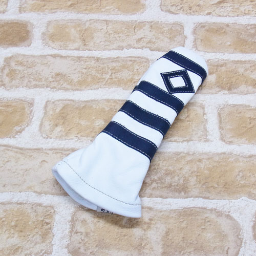 <iliac Golf> Polo Stripe Utility 7,9W用 (White/Navy)