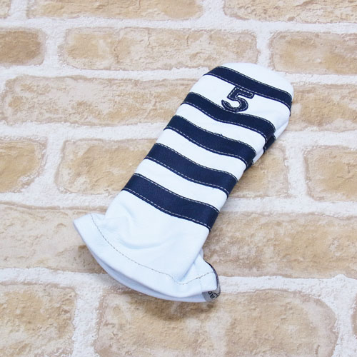 <iliac Golf> Polo Stripe 5wood 5W用 (White/Navy)