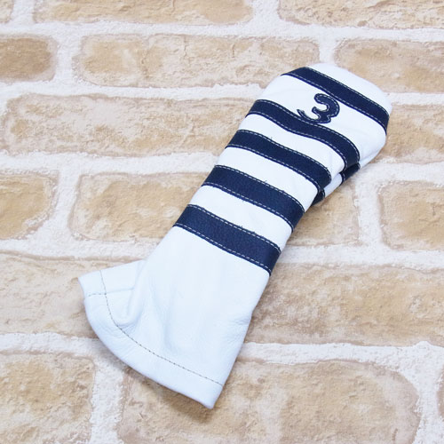 <iliac Golf> Polo Stripe 3wood 3W用 (White/Navy)