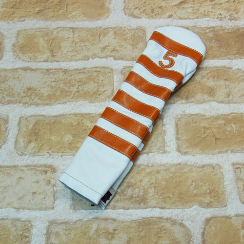 <iliac Golf> Polo Stripe 5wood 5W用 (White/Orange)