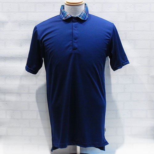 <iliac Golf> The Swinger Round Collar(Navy/Tartan)