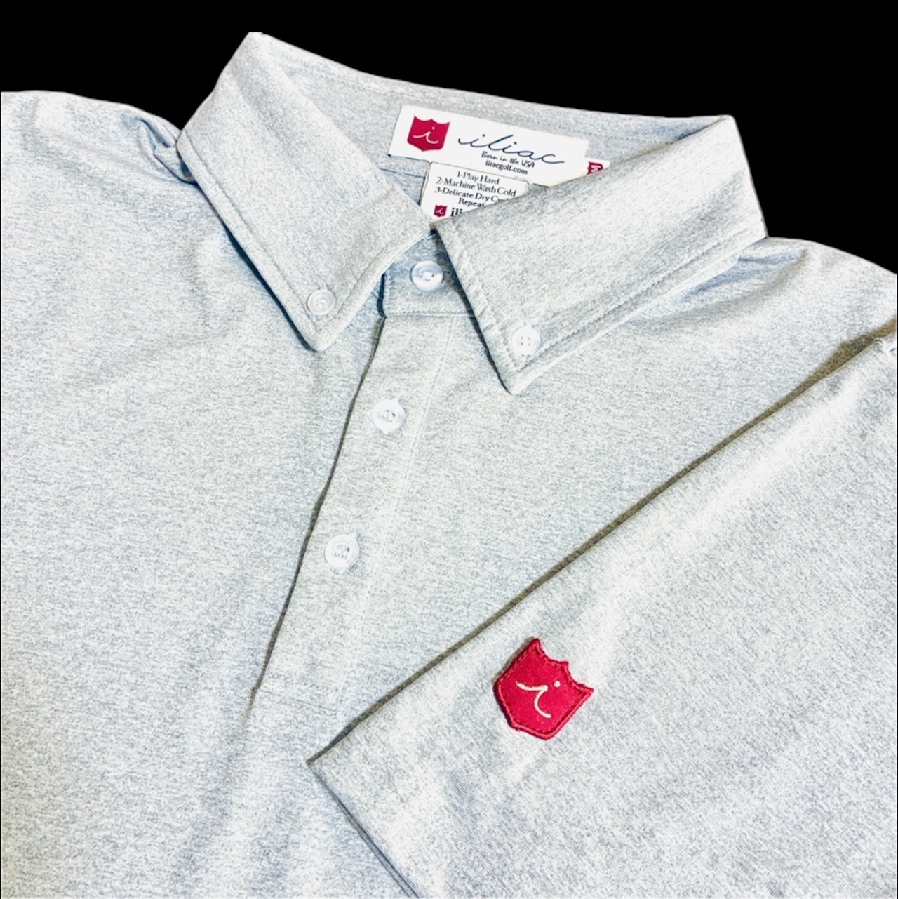 <iliac Golf> Solid series Polo Shirts Grey