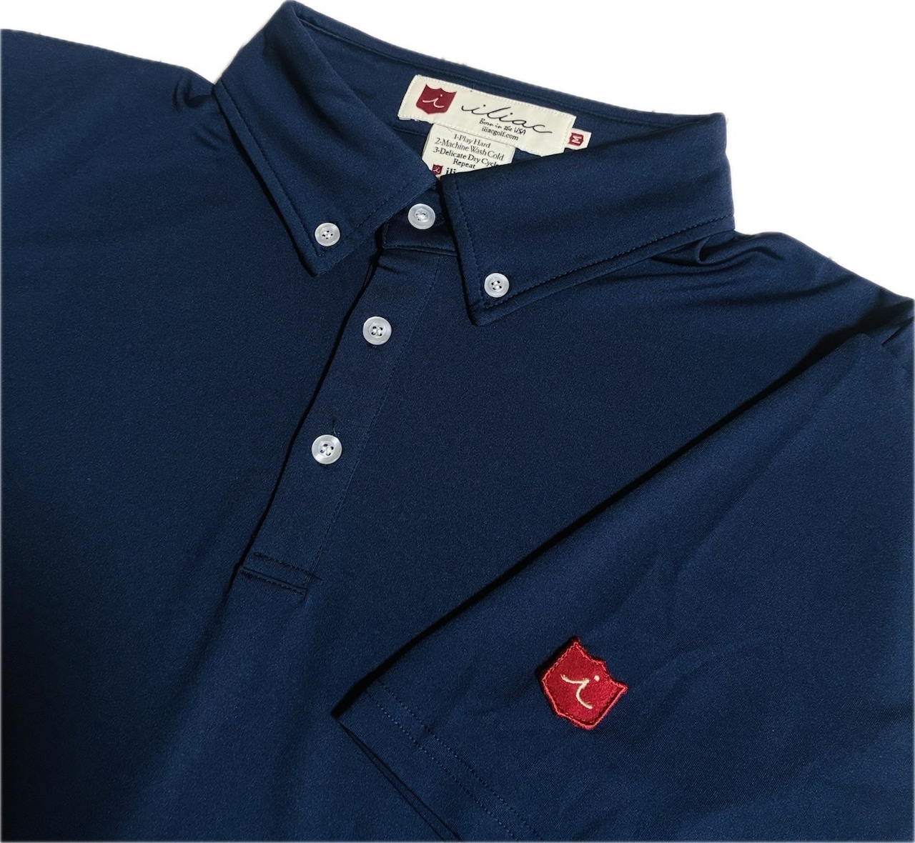 <iliac Golf> Solid series Polo Shirts Nevy