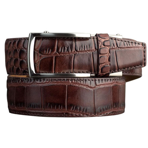 <NEXBELT> Alligator Embossed Coffee Dress Belt 2.0 [PCA1606] (Coffee)