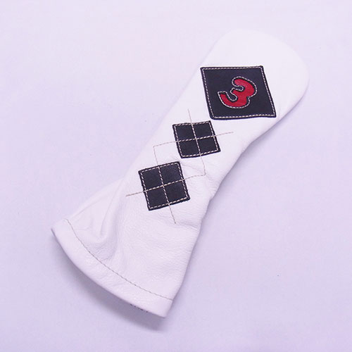 <iliac Golf> Argyle 3wood 3W用 (White/Black/Red)