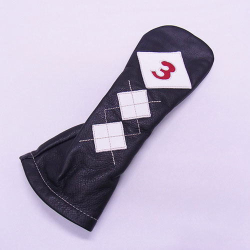 <iliac Golf> Argyle 3wood 3W用 (Black/White/Red)