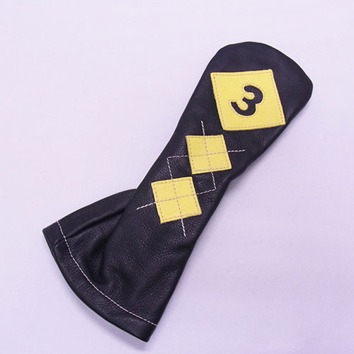 <iliac Golf> Argyle 3wood 3W用 (Black/Yellow)