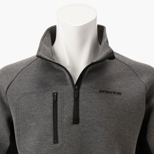 ブリーフィング MENS WARM 3D LOGO HALF ZIP (Gray)