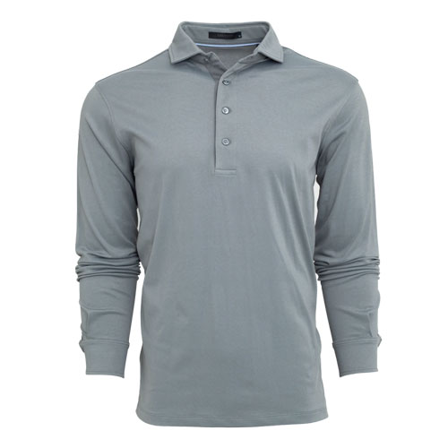 <GREYSON> OMAHA LONG SLEEVE POLO <MFA21K10LS> (SMOKE HEATHER)