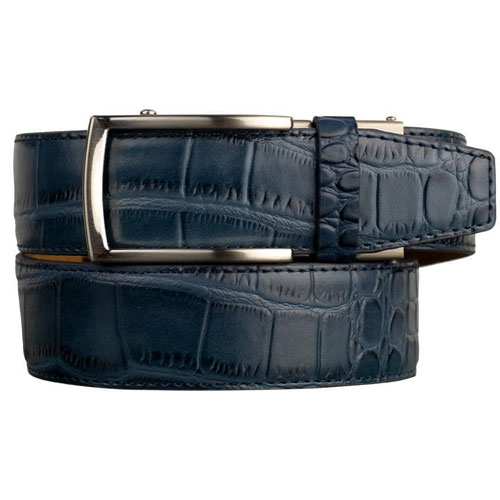 <NEXBELT> Alligator Embossed Navy Dress Belt 2.0 [PCA1477] (Navy)