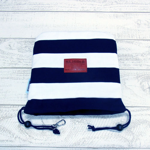 <N.E.Hutte> アイアンカバー ヘッドカバー 帆布 ボーダー (Navy/White)