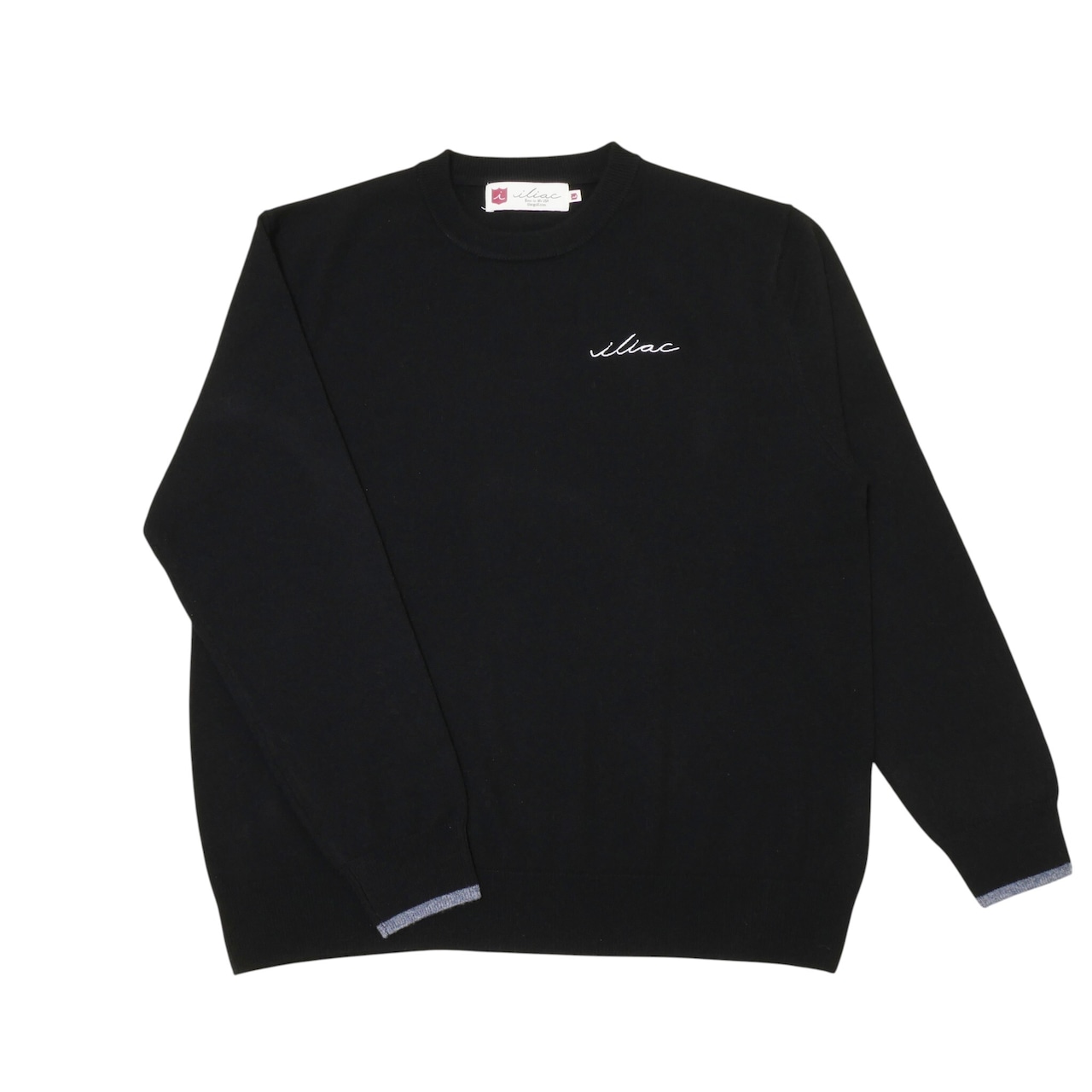 <iliac Golf> カシミヤ クルーネック セーター  Black